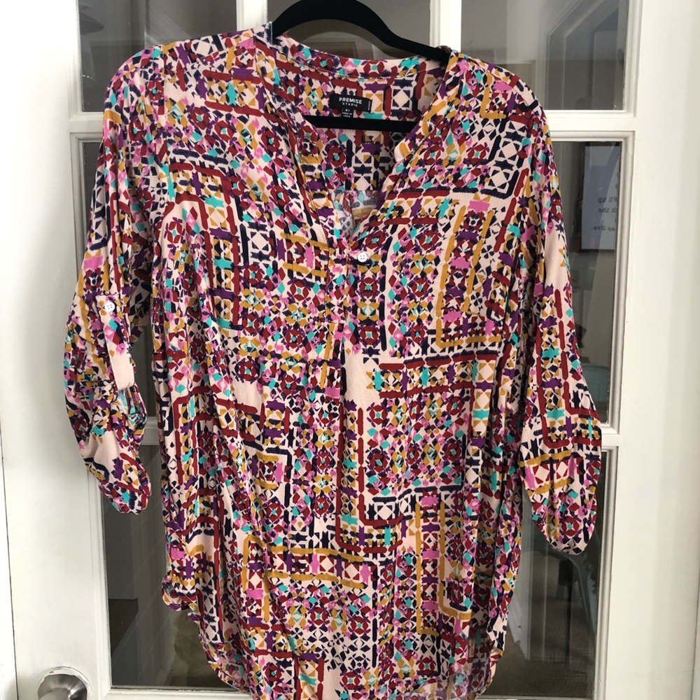 Premise 0X Roll Cuff Blouse